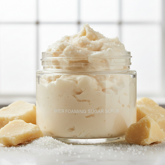 shea butter foaming sugar scrub