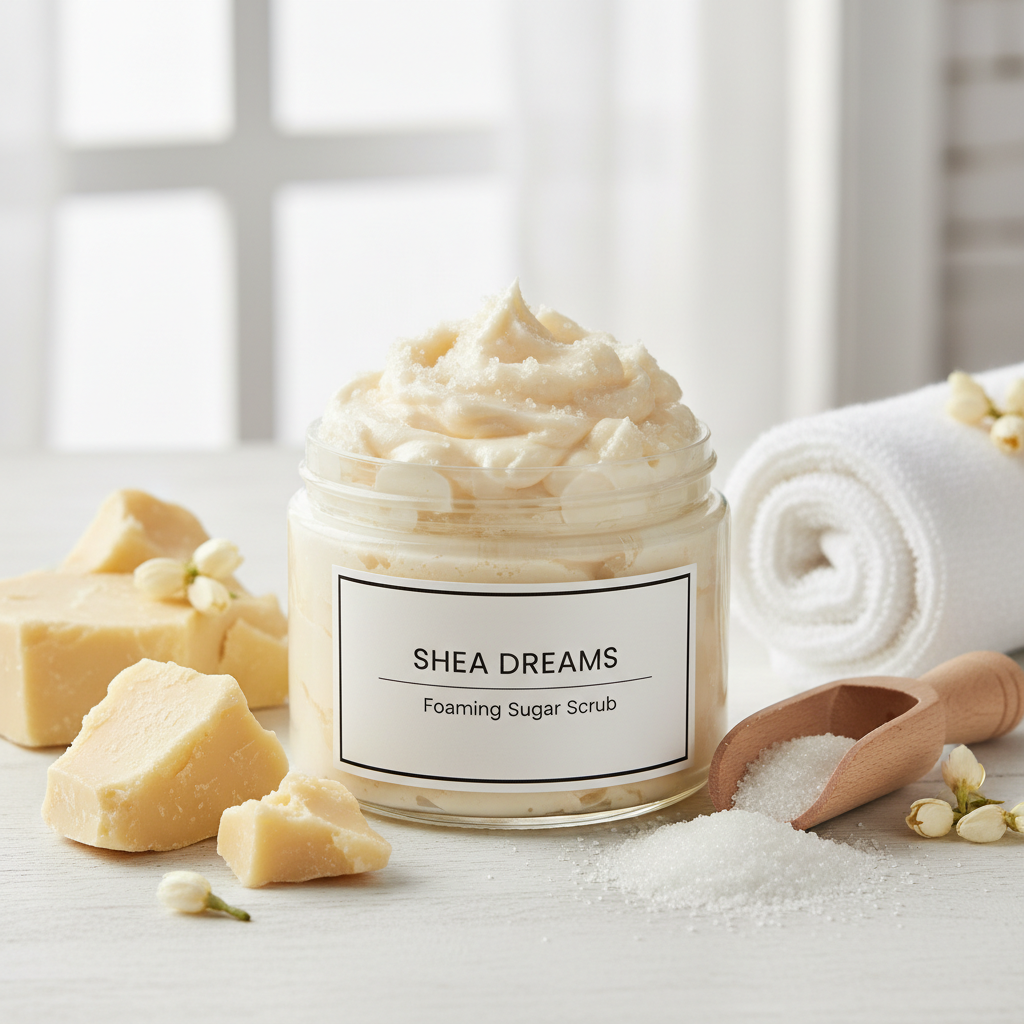 shea butter foaming sugar scrub