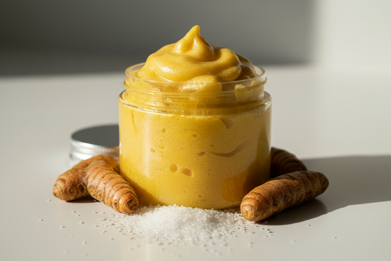 Turmeric foaming sugar scrub